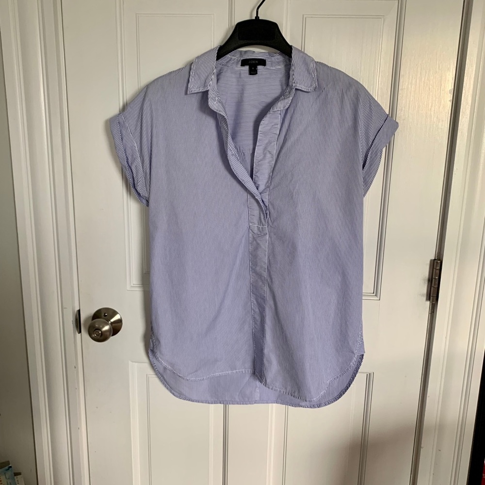 J.Crew shirt Blue & White pinstripe Cotton Size 8